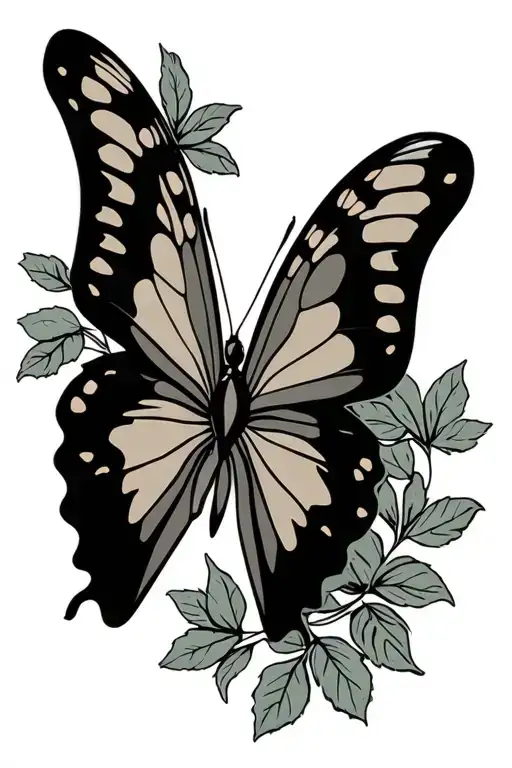 Neo Traditional Butterfly tattoo design idea