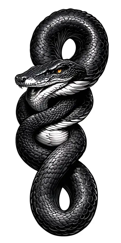 snake wrapped Japanese vintage background tattoo design idea