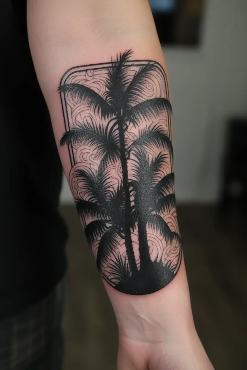 palm-tree tattoo design idea