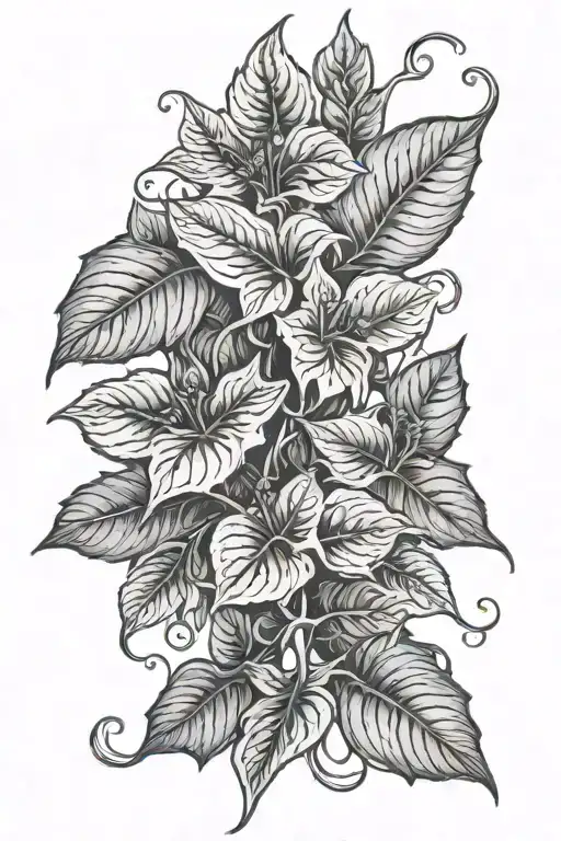 poison ivy vine tattoo design idea