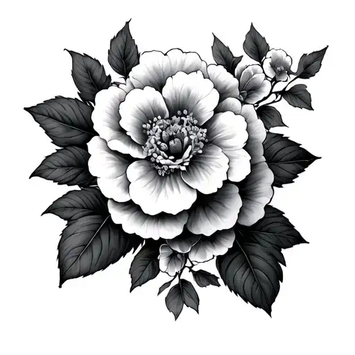 scarlet begonias as a garter around the thigh tattoo design idea