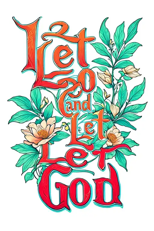 "Let Go and Let God" fine line tattoo tattoo design idea