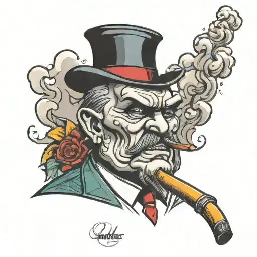 smoking big Daddy tattoo design idea