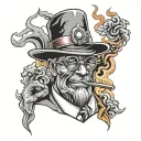 smoking big Daddy tattoo design idea