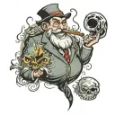 smoking big Daddy tattoo design idea