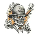 smoking big Daddy tattoo design idea