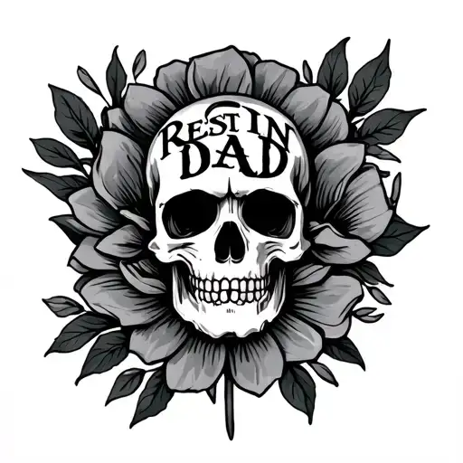 rest in peace dad tattoo design idea