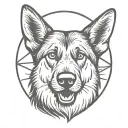 German Shepard sun shine tattoo design idea