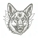 German Shepard sun shine tattoo design idea