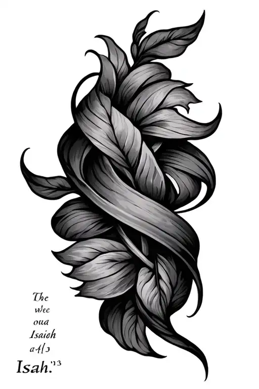 Isaiah 40:31 bible verse intertwined tattoo design idea