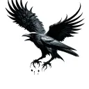 raven in chaos tattoo design idea