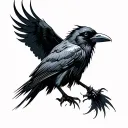 raven in chaos tattoo design idea