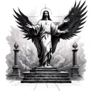 Christ ascension tomb tattoo design idea