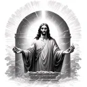 Christ ascension tomb tattoo design idea