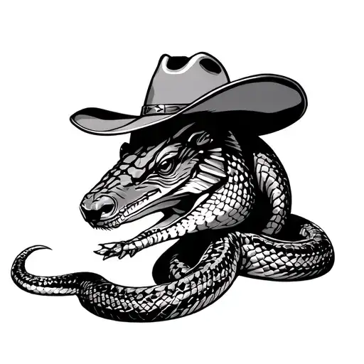 Texas rattle snake armadillo wearing a cowboy tattoo design idea
