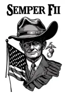 veteran hat with Semper Fi on the hat with a veteran flag just the hat no person  tattoo design idea