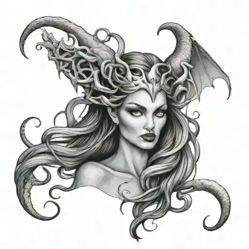 Medusa And Maleficent tattoo design idea