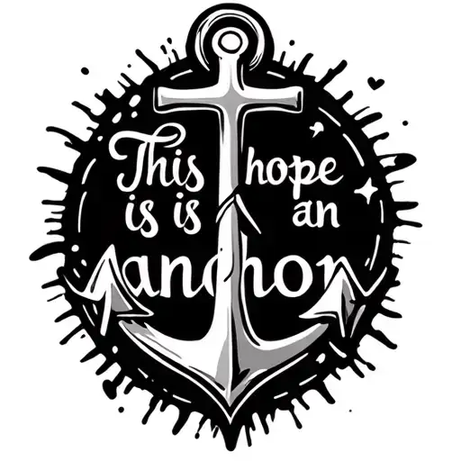 "This hope is an anchor" anchor cross tattoo design idea