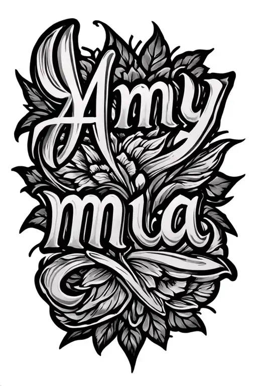 "Amy mia" Two Word Ambigram Generator tattoo design idea
