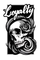loyalty in cursive manly tattoo design idea