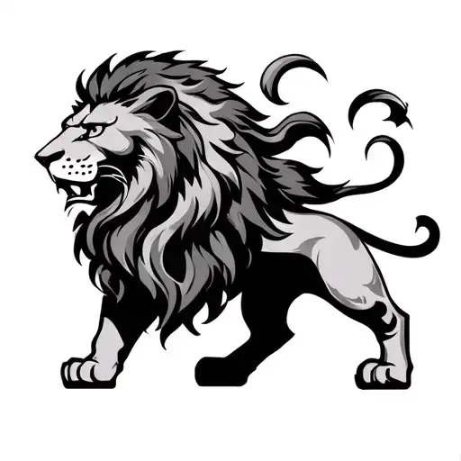 warrior lion tattoo design idea