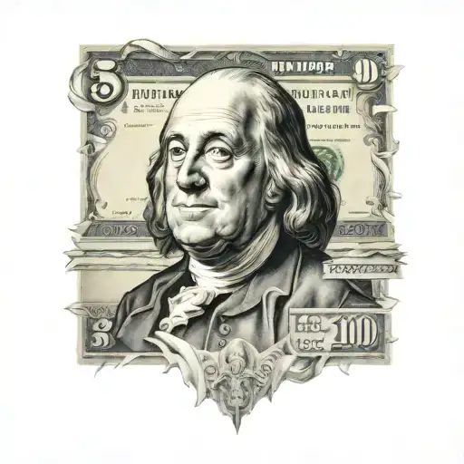 money Benjamin Franklin tattoo design idea