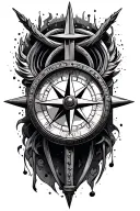 Compass And Cross tattoo design idea