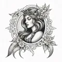 Virgo maiden tattoo design idea