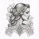 Virgo maiden tattoo design idea