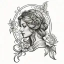 Virgo maiden tattoo design idea
