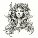 Virgo maiden tattoo design idea