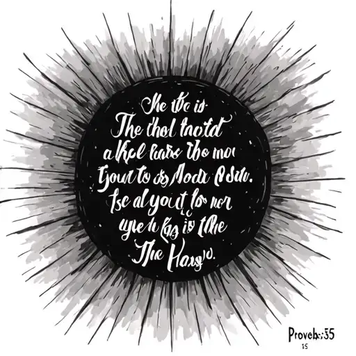 the verse proverbs 3:5 6 with rays of sunlight  tattoo design idea
