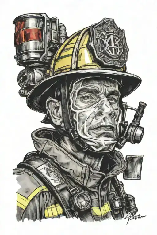 firefighter tattoo design idea