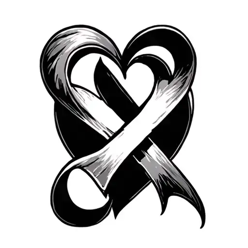 heart cross infinity symbol tattoo design idea