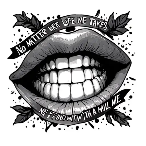 no matter where life takes me find me with a smile tattoo design idea