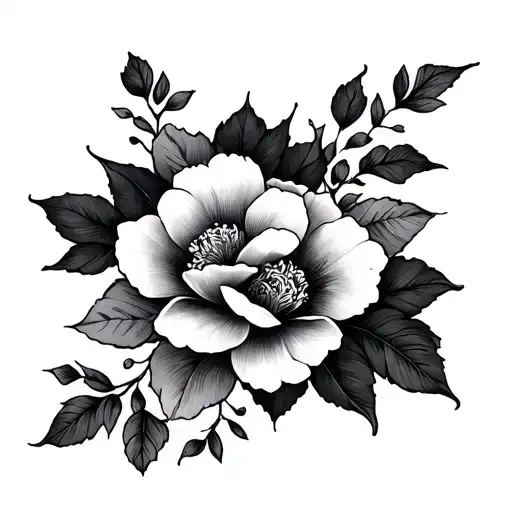 Generate a few tattoos in which Japanese, Chinese and also Korean styles with Dacon and flowers should be displayed tattoo design idea