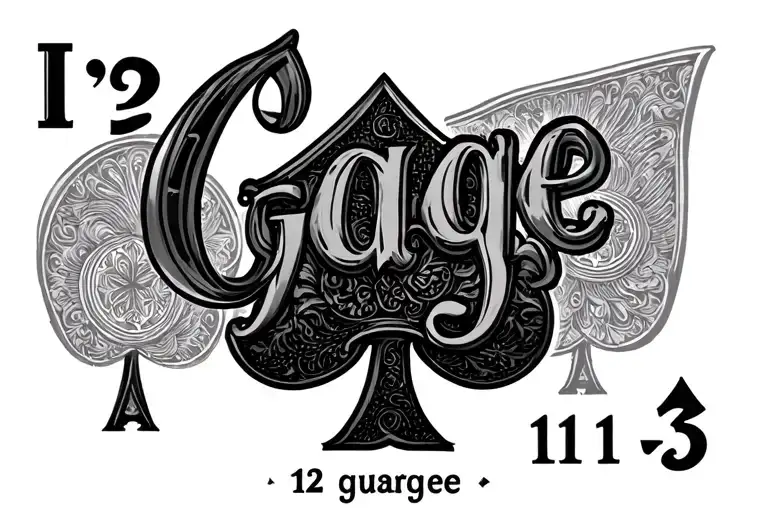 "Gage 11 11 13" 12 guage shotgun shells spitfire ace of spades tattoo design idea