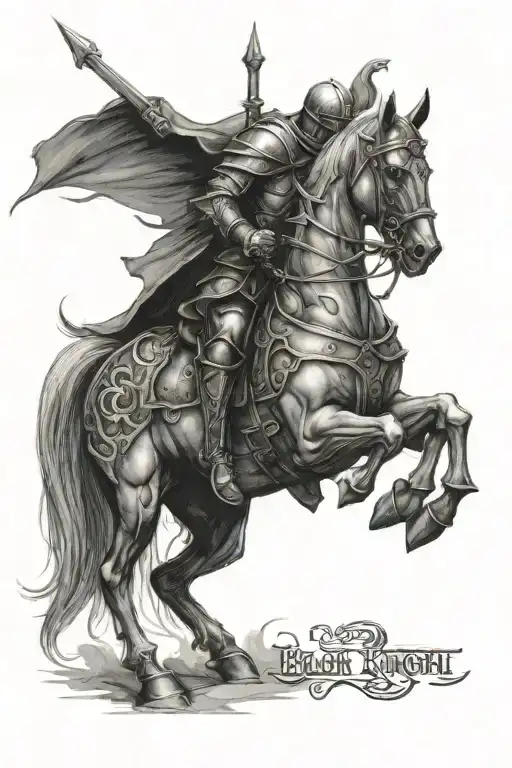 black knight of death angel tattoo design idea