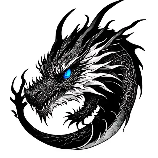 Blue Eyes White Dragon tattoo design idea