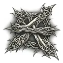 crown of thorns intertwined in a cross tattoo tattoo design idea