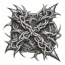 crown of thorns intertwined in a cross tattoo tattoo design idea