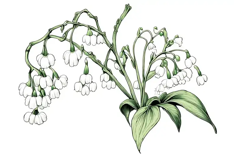 lily of the valley tramp stamp tattoo design idea