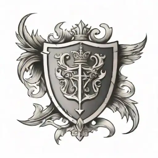 God Trinity crest tattoo design idea