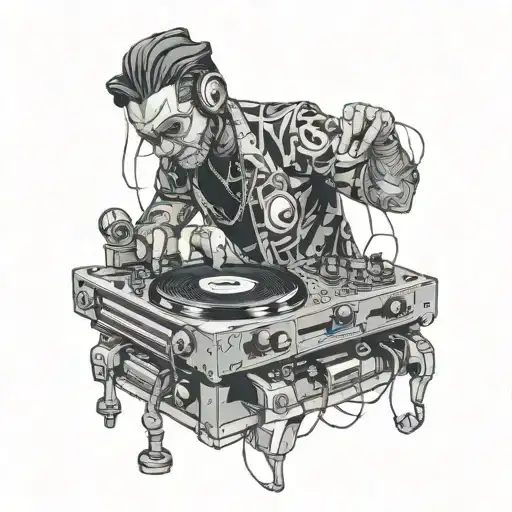 a dj that plays gori tattoo design idea