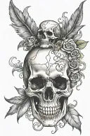 Skull Mysterious and Dark tattoo design idea