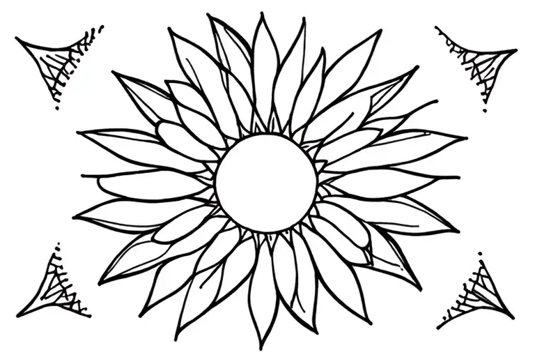 mandala incorporating sun shining tattoo design idea