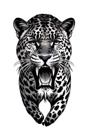 leopard growling tattoo design idea