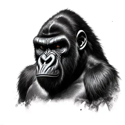 Angry Gorilla Face tattoo design idea