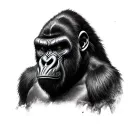 Angry Gorilla Face tattoo design idea