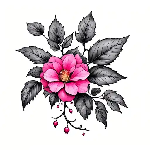 pink vine tattoo design idea